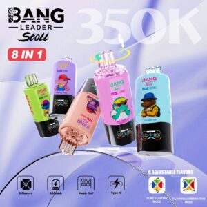 BANG LEADER Stoll 350K Puffs 8-in-1 disposable vape - 4-chamber switchable flavour device, 350,000 puffs, 92 ml