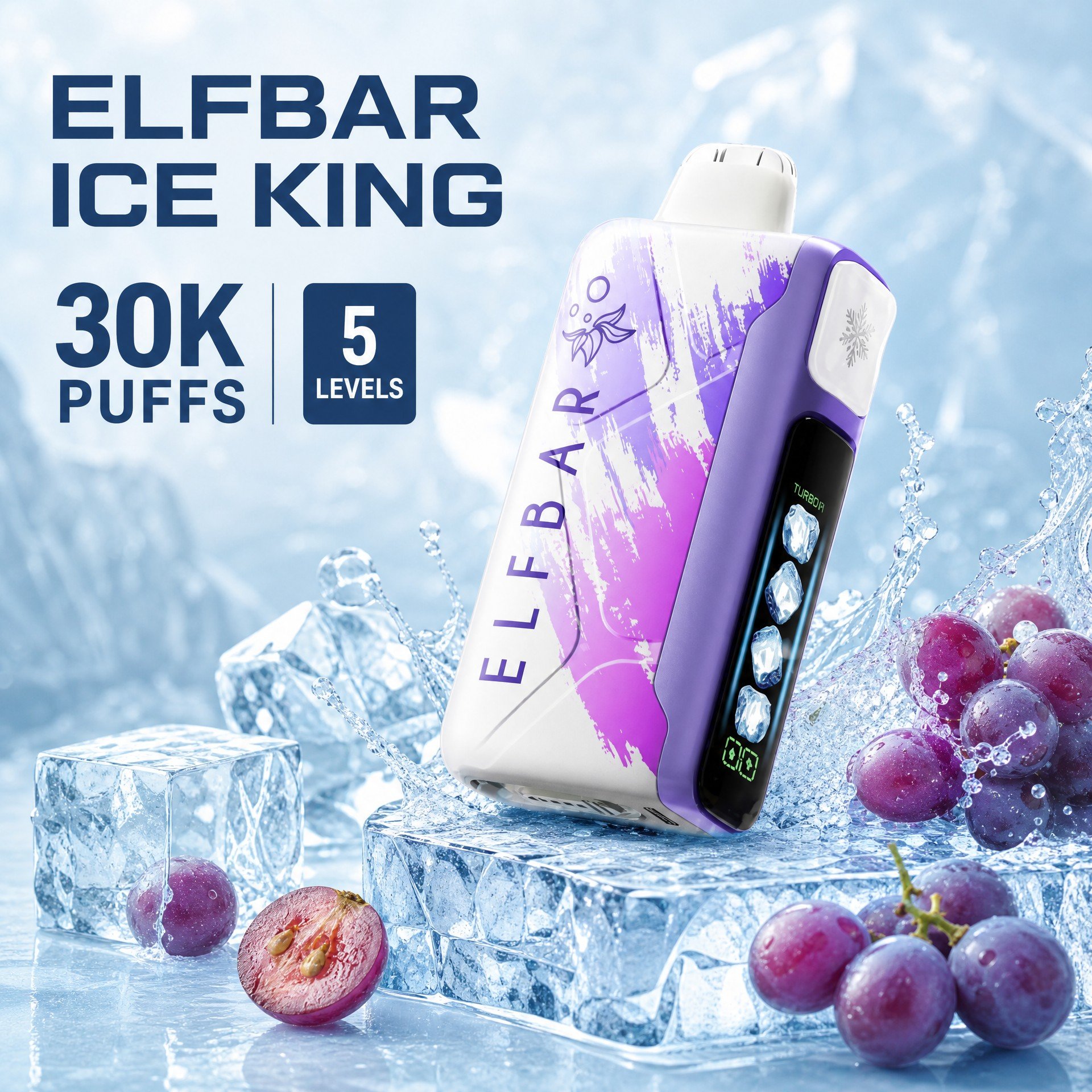 Elf Bar Ice King 30000 Mesh Disposable Vape, 30,000 Puffs, 20 ml