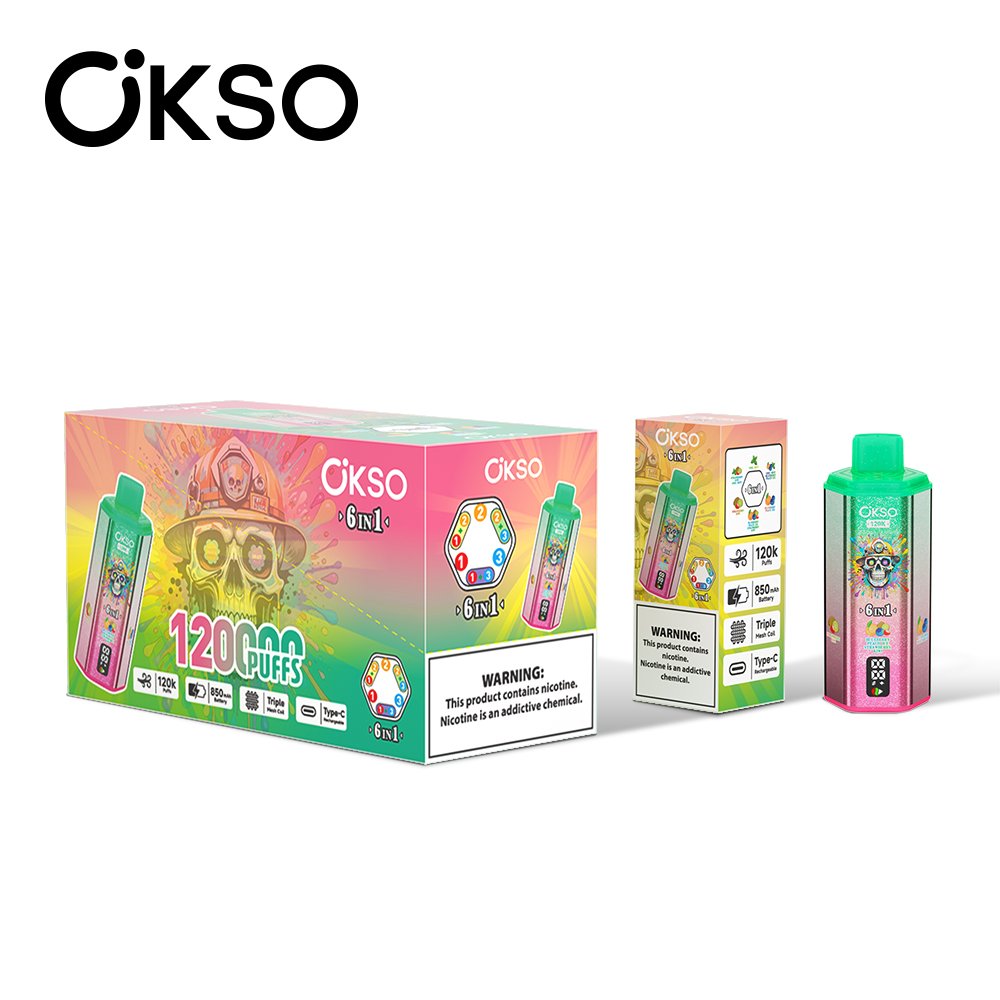 OKSO 6-in-1 120K Disposable Vape, 120,000 Puffs, 60 ml