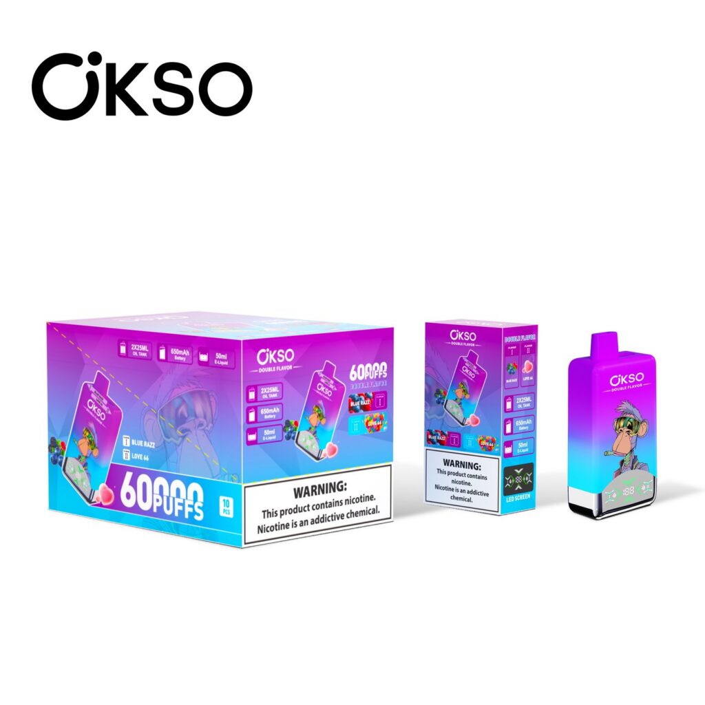 OKSO Double Flavor 60K Disposable Vape, 60,000 Puffs, 50 ml