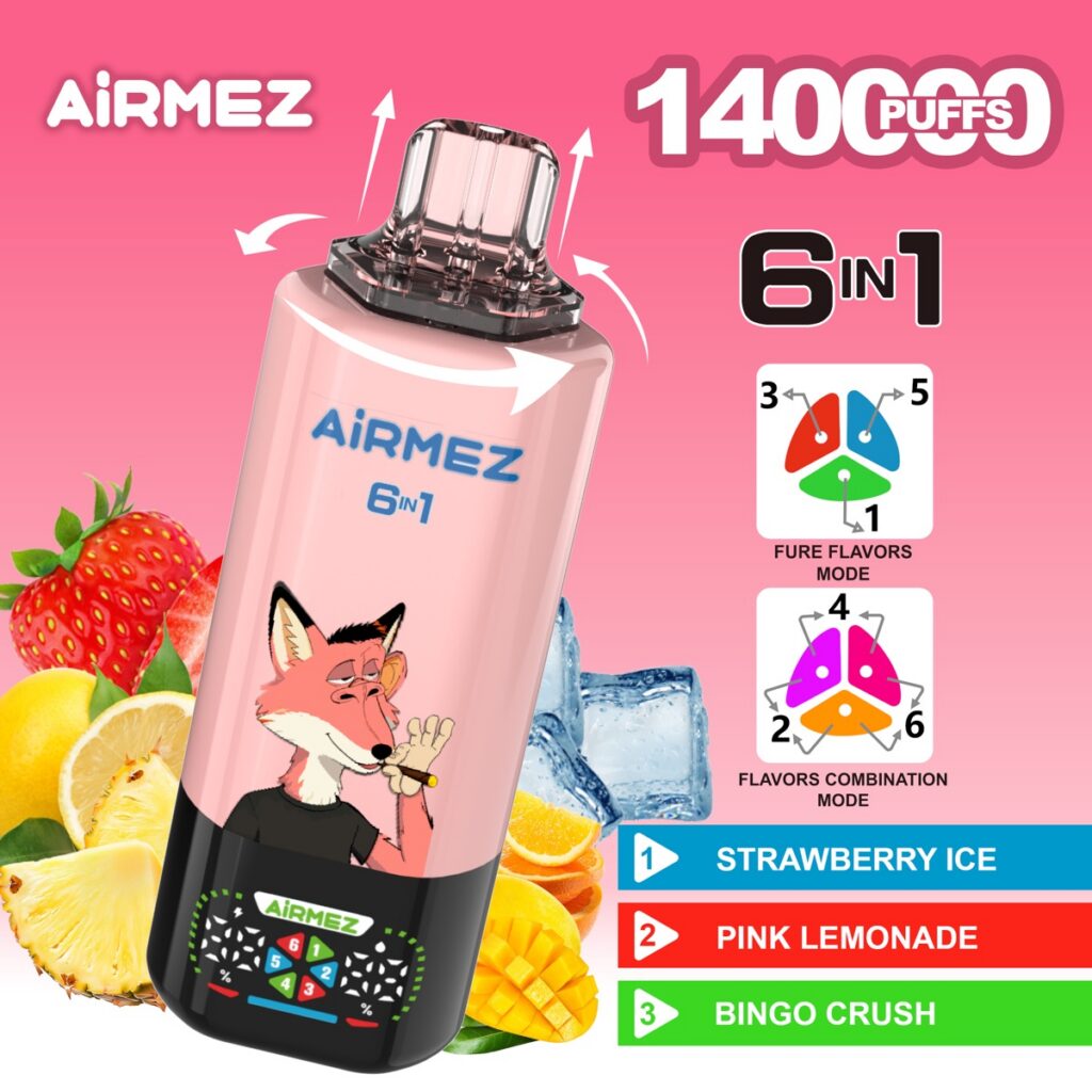 AIRMEX 140K 6-in-1 Disposable Vape, 140,000 Puffs