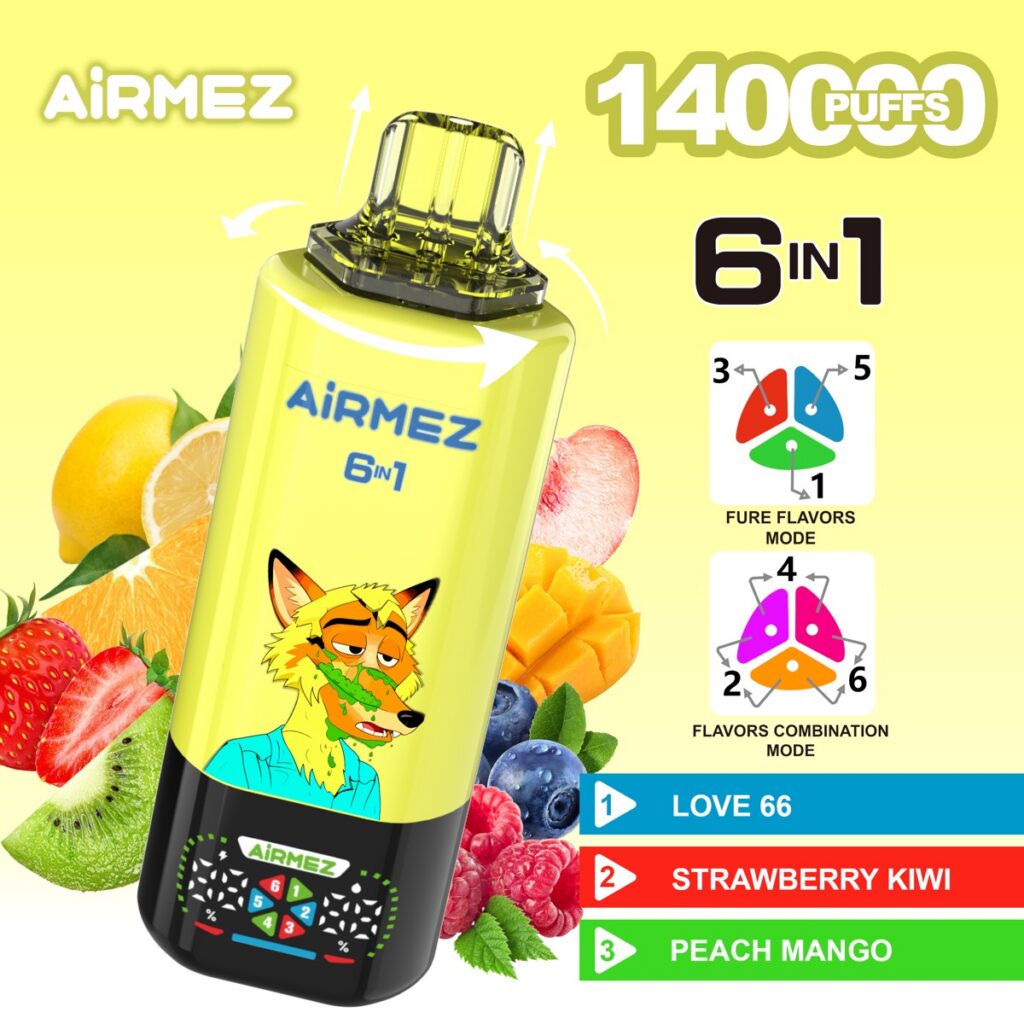 AIRMEX 140K 6-in-1 Disposable Vape, 140,000 Puffs