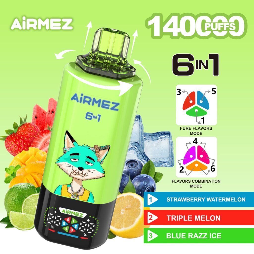 AIRMEX 140K 6-in-1 Disposable Vape, 140,000 Puffs
