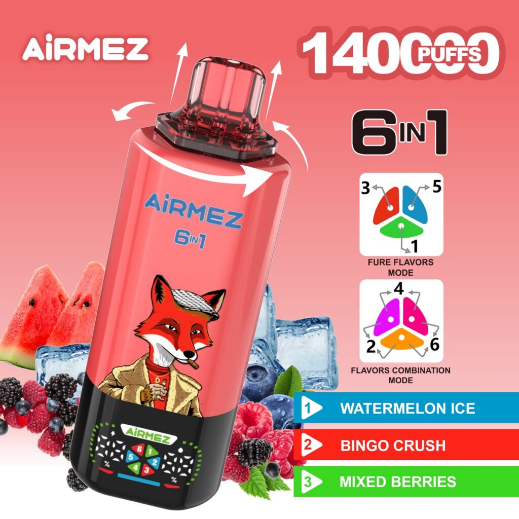 AIRMEX 140K 6-in-1 Disposable Vape, 140,000 Puffs