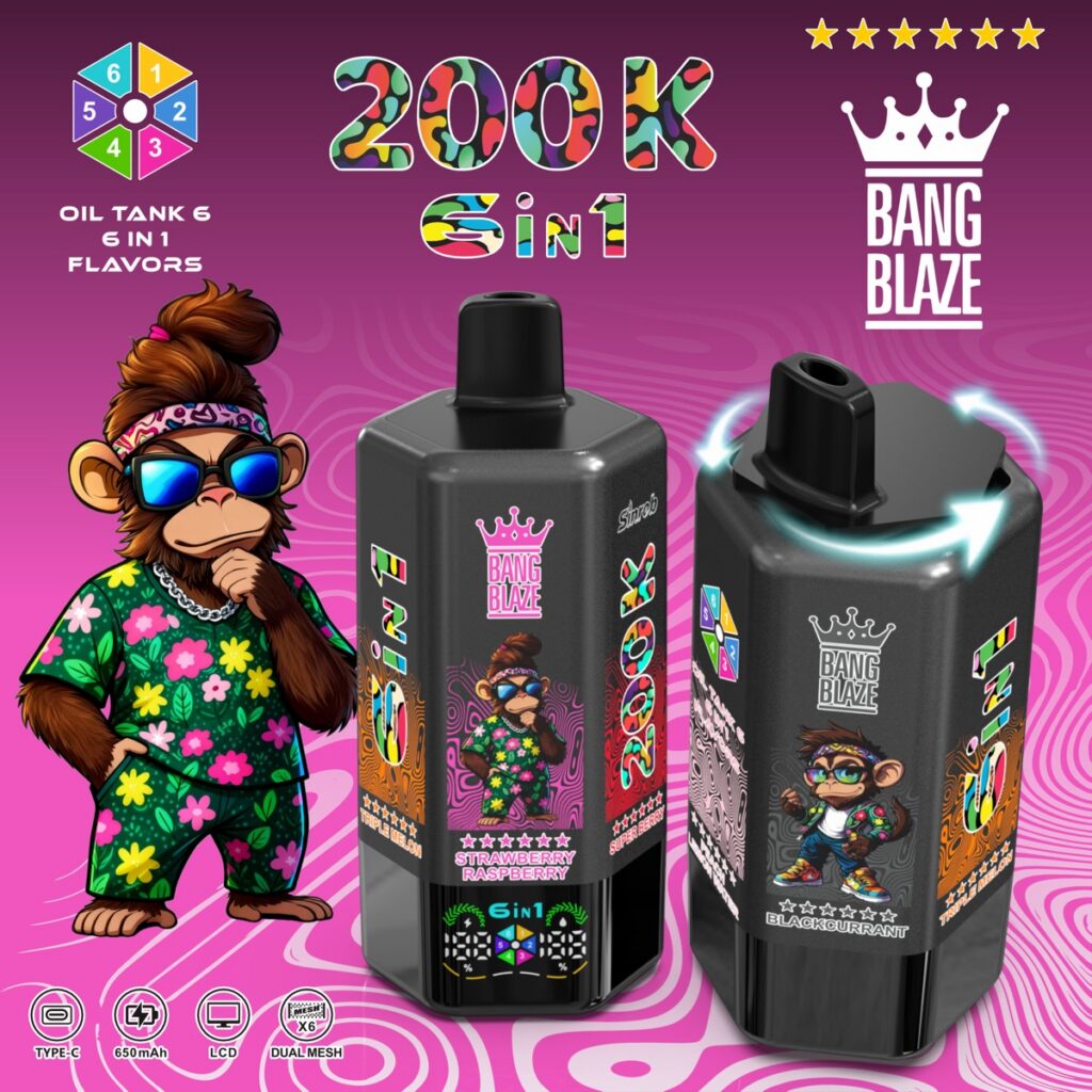 BANG BLAZE 200K 6-in-1 Disposable Vape, 200,000 Puffs
