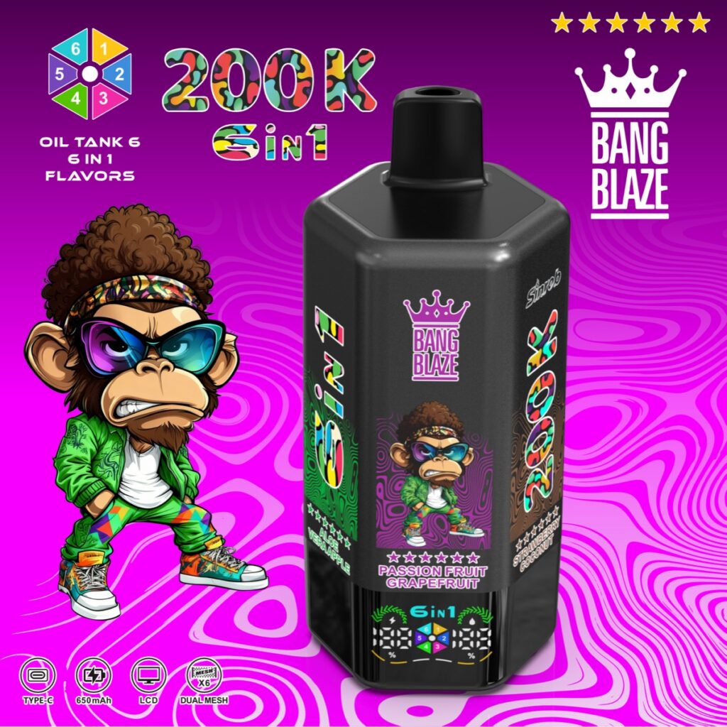 BANG BLAZE 200K 6-in-1 Disposable Vape, 200,000 Puffs