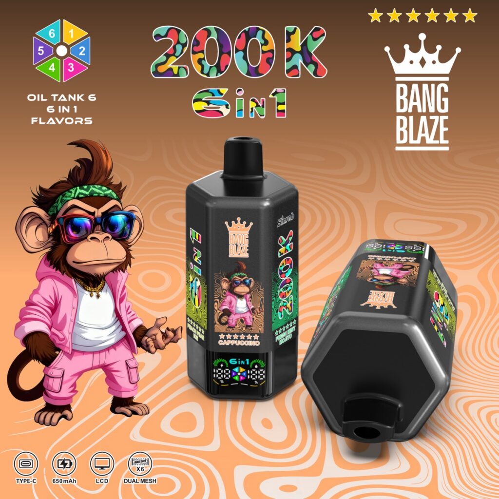 BANG BLAZE 200K 6-in-1 Disposable Vape, 200,000 Puffs