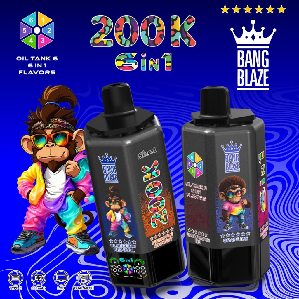 BANG BLAZE 200K 6-in-1 Disposable Vape, 200,000 Puffs