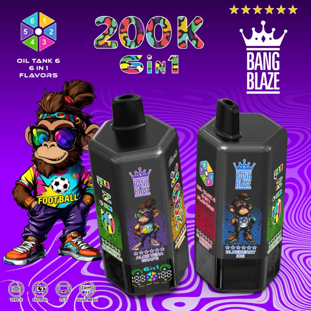 BANG BLAZE 200K 6-in-1 Disposable Vape, 200,000 Puffs