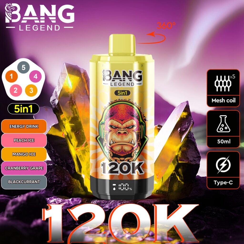 BANG LEGEND 120K 5-in-1 Disposable Vape, 120,000 Puffs