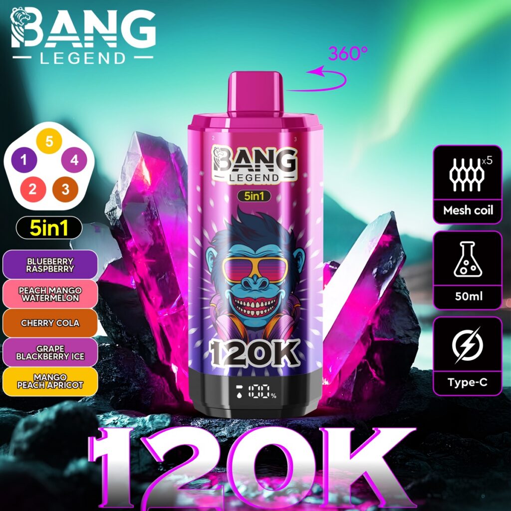 BANG LEGEND 120K 5-in-1 Disposable Vape, 120,000 Puffs