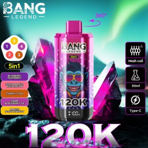 BANG LEGEND 120K 5-in-1 Disposable Vape, 120,000 Puffs
