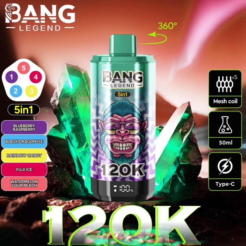 BANG LEGEND 120K 5-in-1 Disposable Vape, 120,000 Puffs