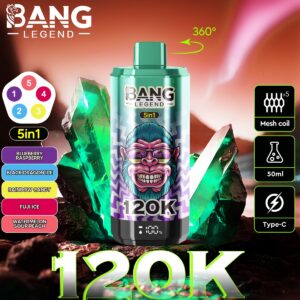 BANG LEGEND 120K 5-in-1 Disposable Vape, 120,000 Puffs