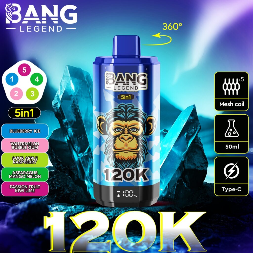 BANG LEGEND 120K 5-in-1 Disposable Vape, 120,000 Puffs