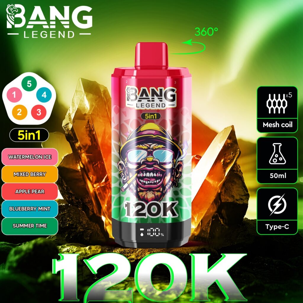 BANG LEGEND 120K 5-in-1 Disposable Vape, 120,000 Puffs