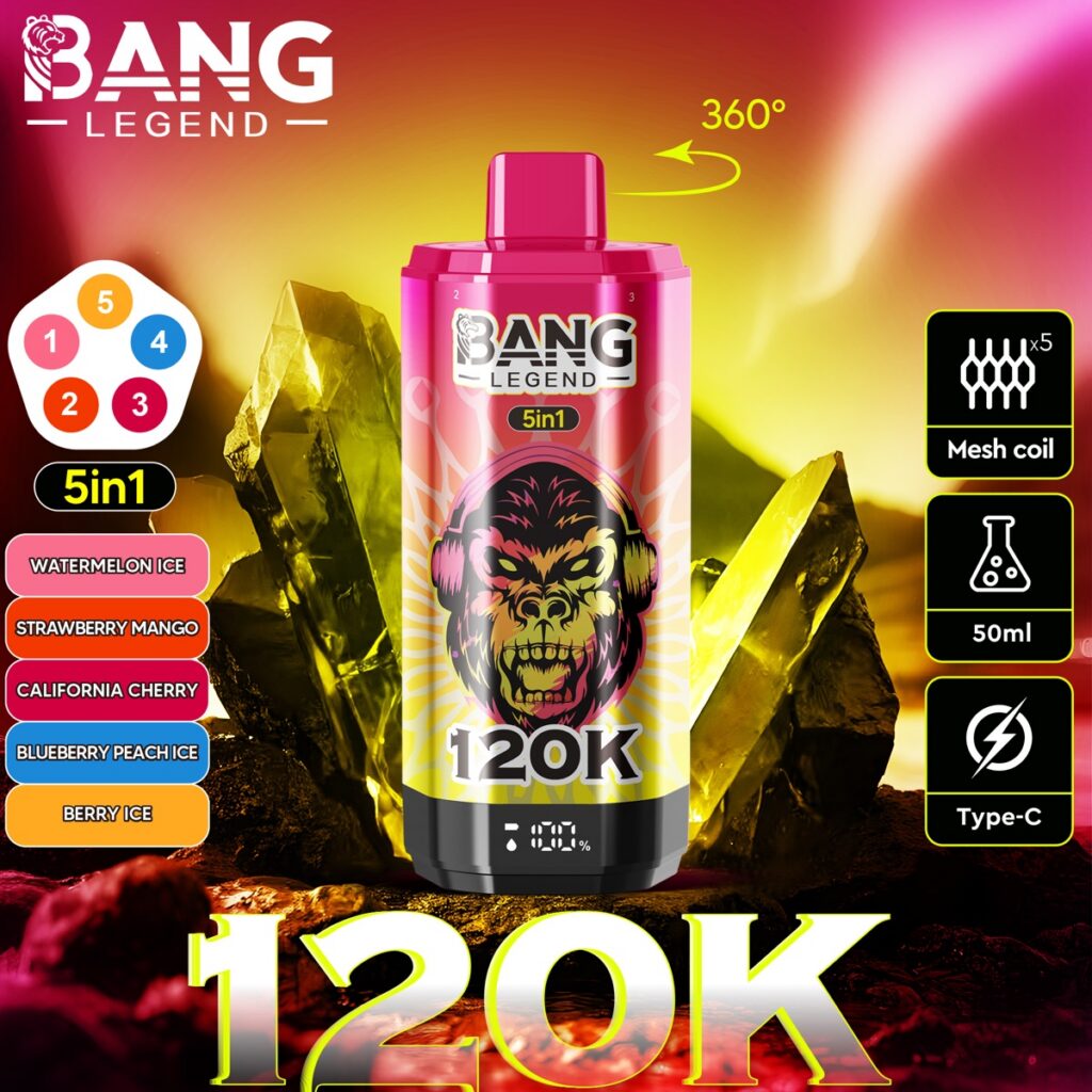 BANG LEGEND 120K 5-in-1 Disposable Vape, 120,000 Puffs
