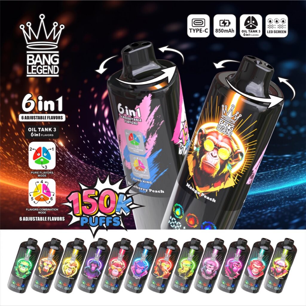 BANG LEGEND 150K 6-in-1 Disposable Vape, 150,000 Puffs