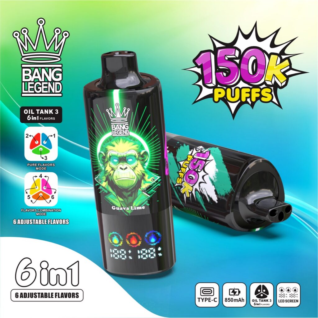 BANG LEGEND 150K 6-in-1 Disposable Vape, 150,000 Puffs