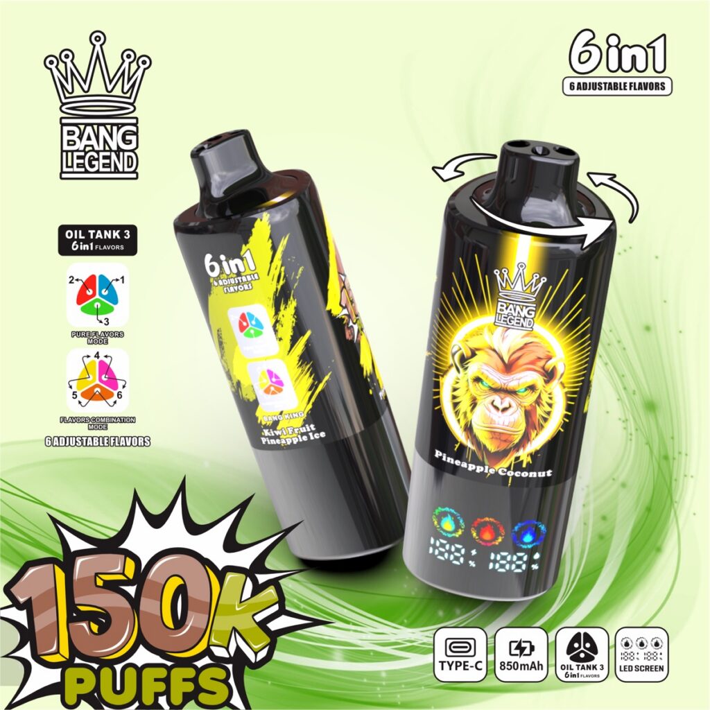 BANG LEGEND 150K 6-in-1 Disposable Vape, 150,000 Puffs