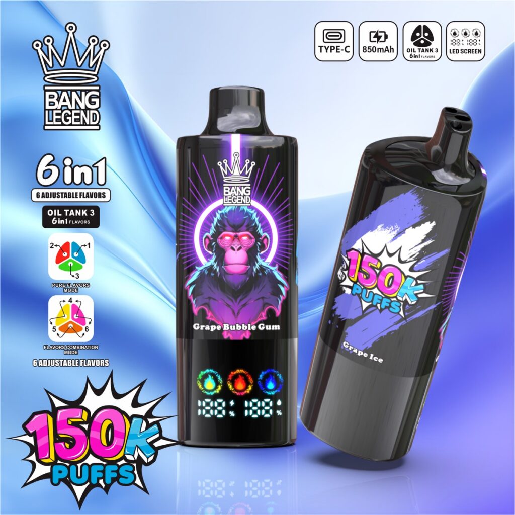 BANG LEGEND 150K 6-in-1 Disposable Vape, 150,000 Puffs