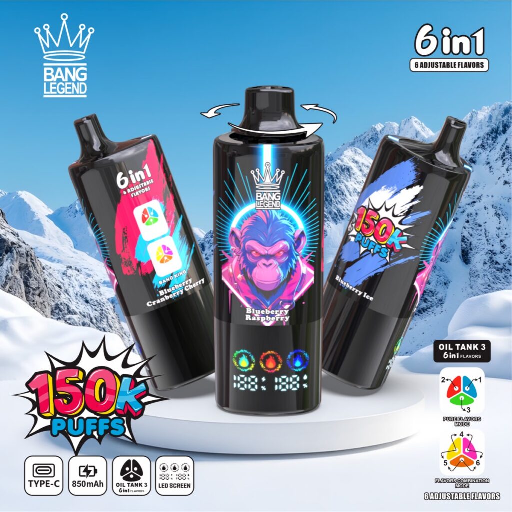 BANG LEGEND 150K 6-in-1 Disposable Vape, 150,000 Puffs