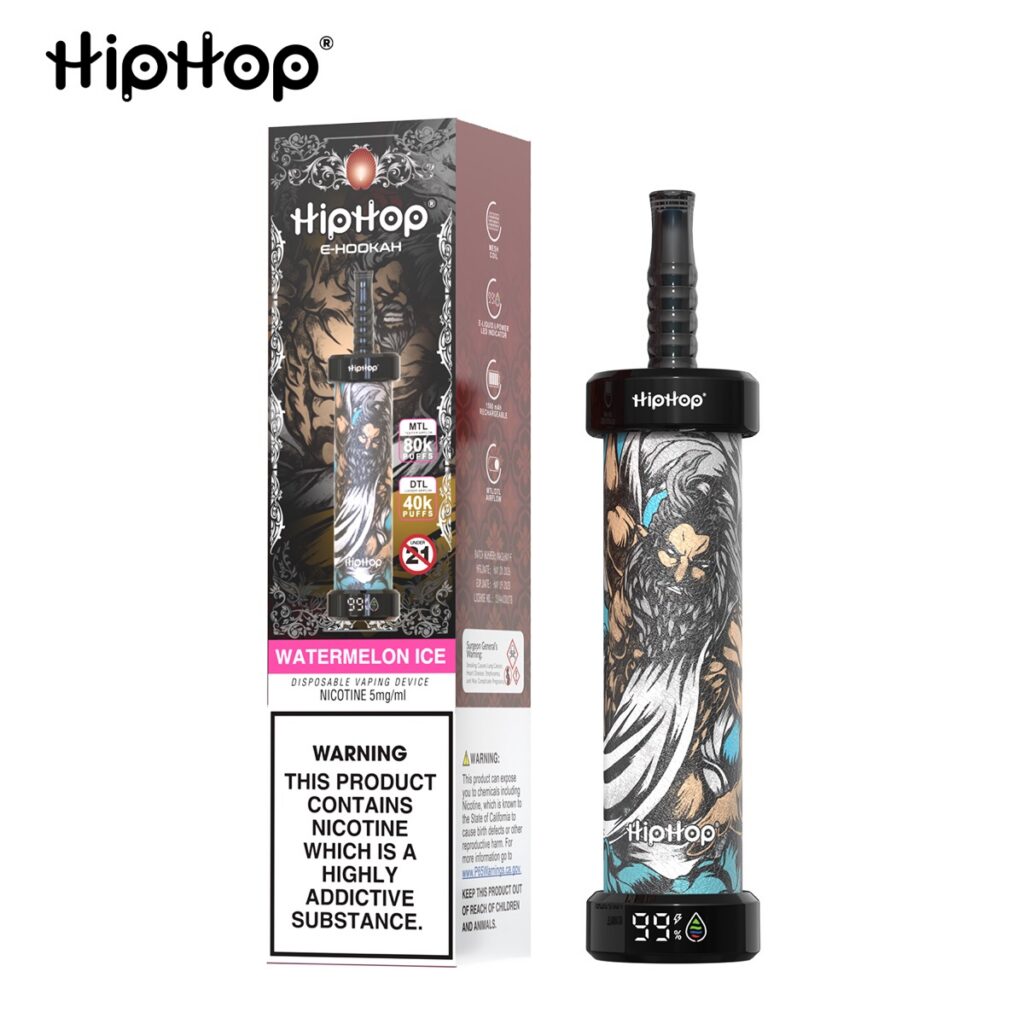 HIPHOP 80K E-Hookah Disposable Vape, MTL 80,000 / DTL 40,000 Puffs