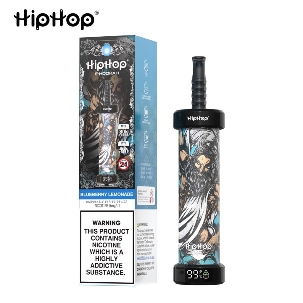 HIPHOP 80K E-Hookah Disposable Vape, MTL 80,000 / DTL 40,000 Puffs